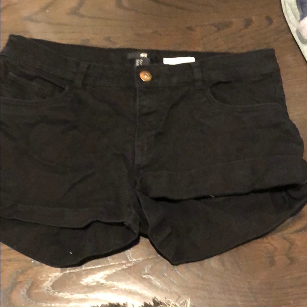Black denim short jeans